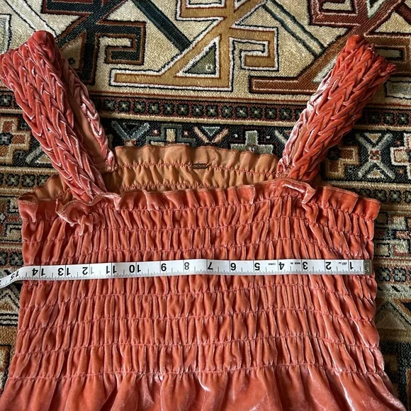 Free People Orange Smocked Buttoned Maxi Sundress - Picture 4 of 4